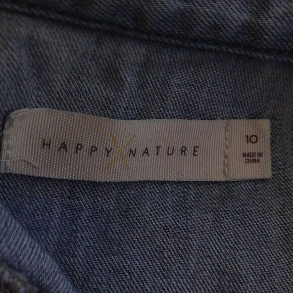 Happy X Nature Size 10 Denim Romper-Belted-Pockets-Light Wash-Pockets-Sleeveless - Picture 9 of 10